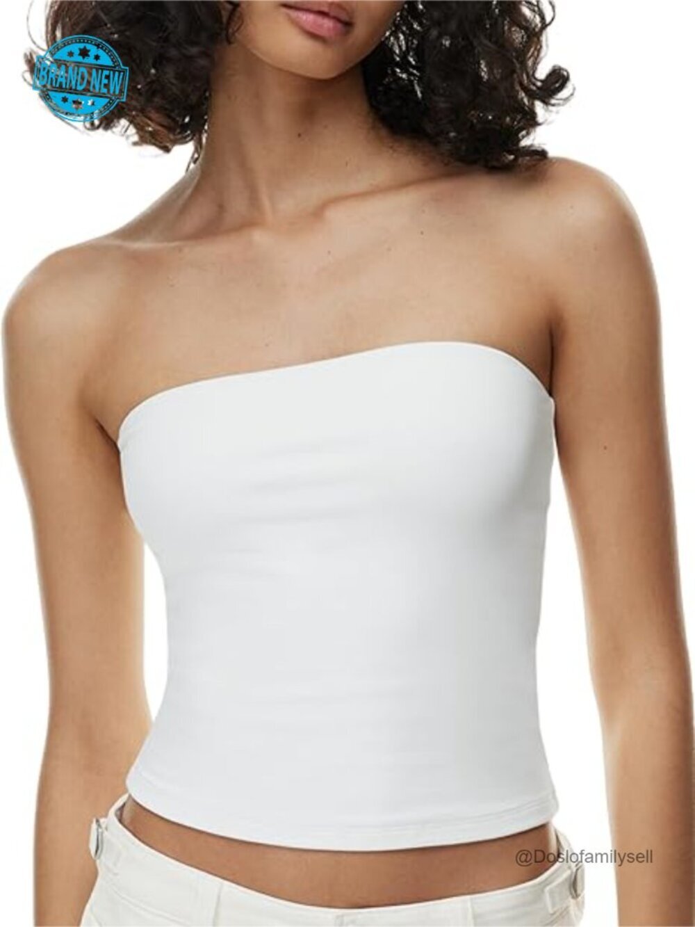 Strapless Tube Top Double Lined Crop Tank Summer